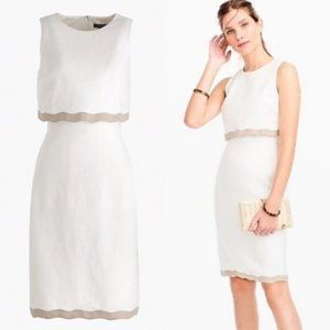 As Seen on TV-J Crew "Going Places" White Linen Sheath Dress-NEW-Civil Wedding?